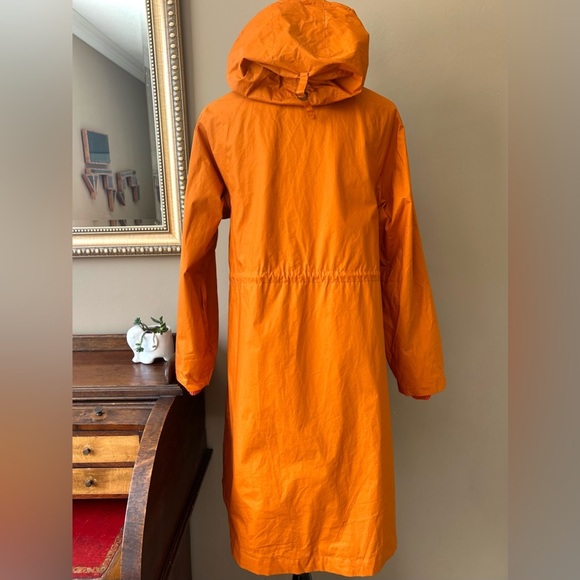 Gudrun Sjoden Orange Woven Parka in Organic Cotton Hooded Jacket Coat Size S - Picture 9 of 15